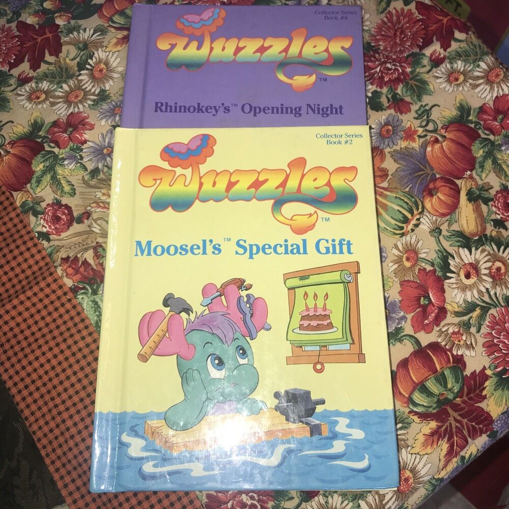 VTG Wuzzles Book Lot: Morsel’s Gift #2,Rhinokey’s‎ Open Night #3 (Hasbro 1984)